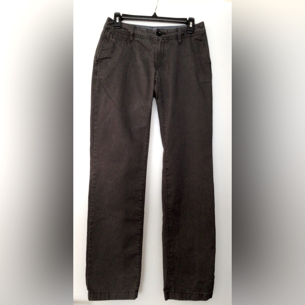 EDDIE BAUER Earthy Charcoal Cotton Straight Cut Pants - US 2